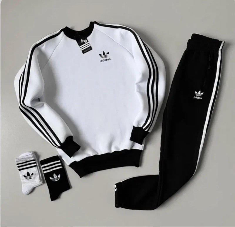 Чоловічий зимовий спортивний костюм адідас Adidas [XS-3XL] + шкарпетки в подарунок! — фото 4