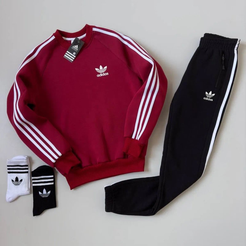 Чоловічий зимовий спортивний костюм адідас Adidas [XS-3XL] + шкарпетки в подарунок! — фото 5