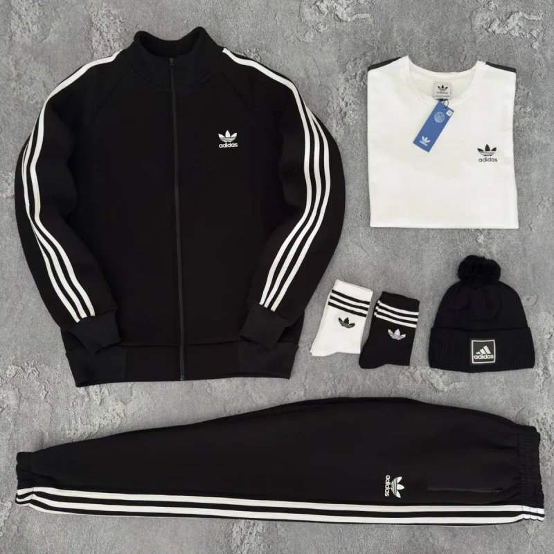 Чоловічий зимовий спортивний костюм адідас на флісі набір [4в1] Adidas [xs-3xl] + шкарпетки в подарунок! — фото 2