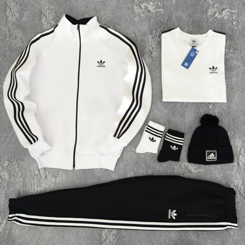 Чоловічий зимовий спортивний костюм адідас на флісі набір [4в1] Adidas [xs-3xl] + шкарпетки в подарунок! — фото 4