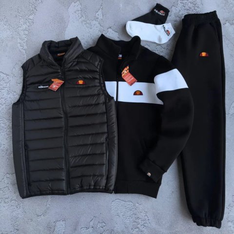 Чоловічий зимовий спортивний костюм еліс набір [3в1] Ellesse [S,M,L,XL,XXL] + шкарпетки в подарунок!