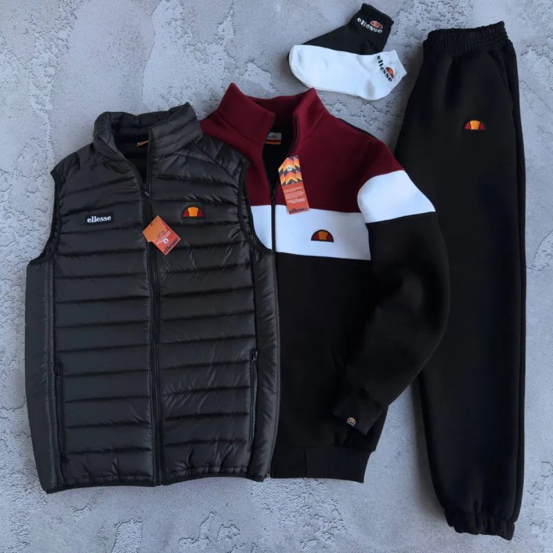 Чоловічий зимовий спортивний костюм еліс набір [3в1] Ellesse [S,M,L,XL,XXL] + шкарпетки в подарунок! — фото 2