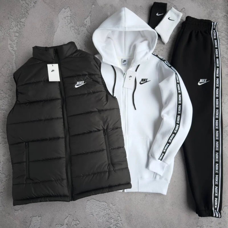 Чоловічий зимовий спортивний костюм найк набір [3в1] Nike [s-xxl] + шкарпетки в подарунок! — фото 2