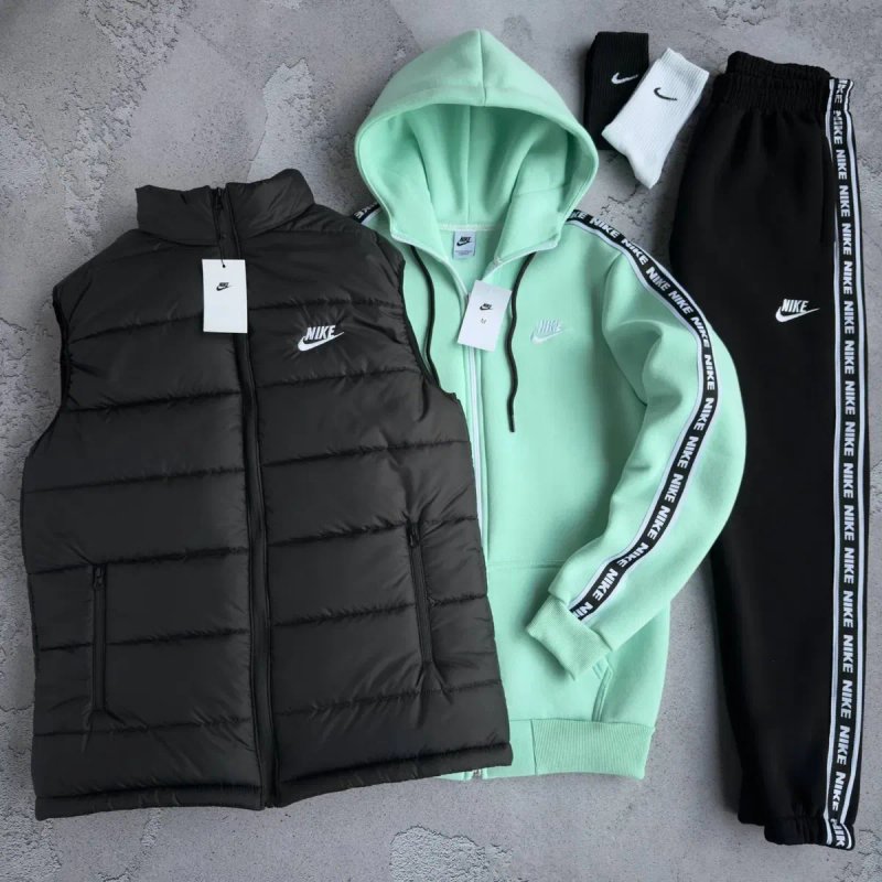 Чоловічий зимовий спортивний костюм найк набір [3в1] Nike [s-xxl] + шкарпетки в подарунок! — фото 3