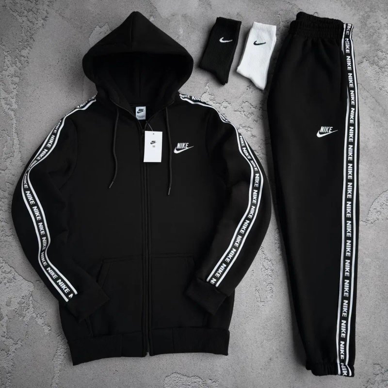 Чоловічий зимовий спортивний костюм найк набір [3в1] Nike [s-xxl] + шкарпетки в подарунок! — фото 4