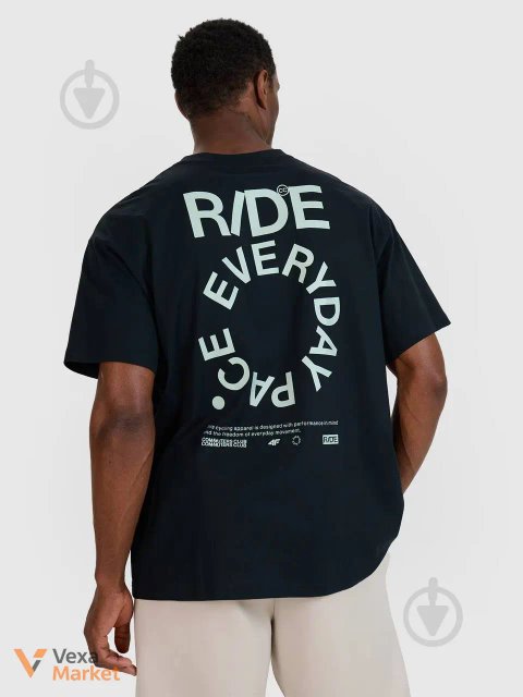 Чорна футболка з принтом "RIDE EVERYDAY"