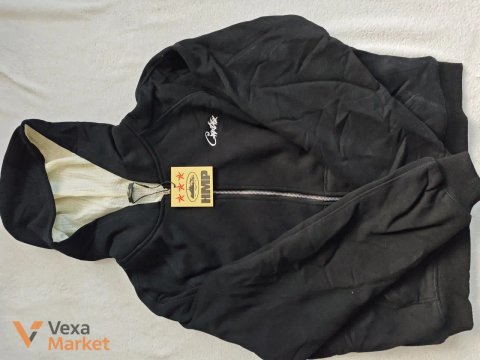 Чорна толстовка Corteiz HMP Zip-Hoodie