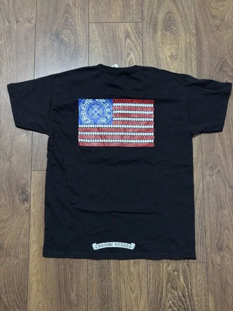 Chrome Hearts футболка чорна унісекс бавовняна з принтом на спині стиль Casual Streetwear