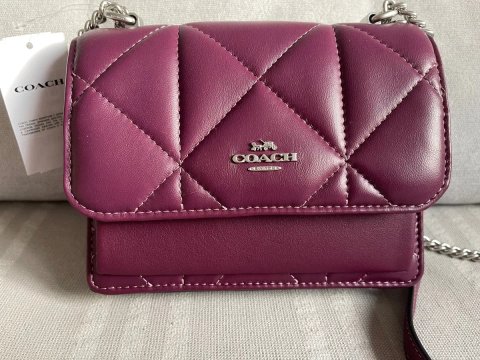 COACH original mini Klare crossbody. Сумочка натуральная кожа стеганая