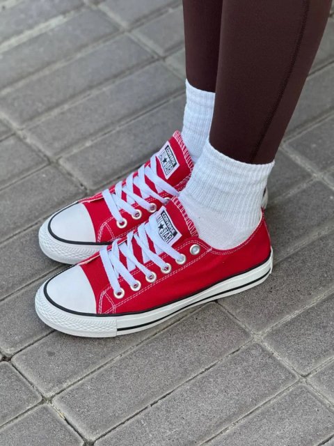 Converse All Star Red жіночі конверси червоні низькі 36-41