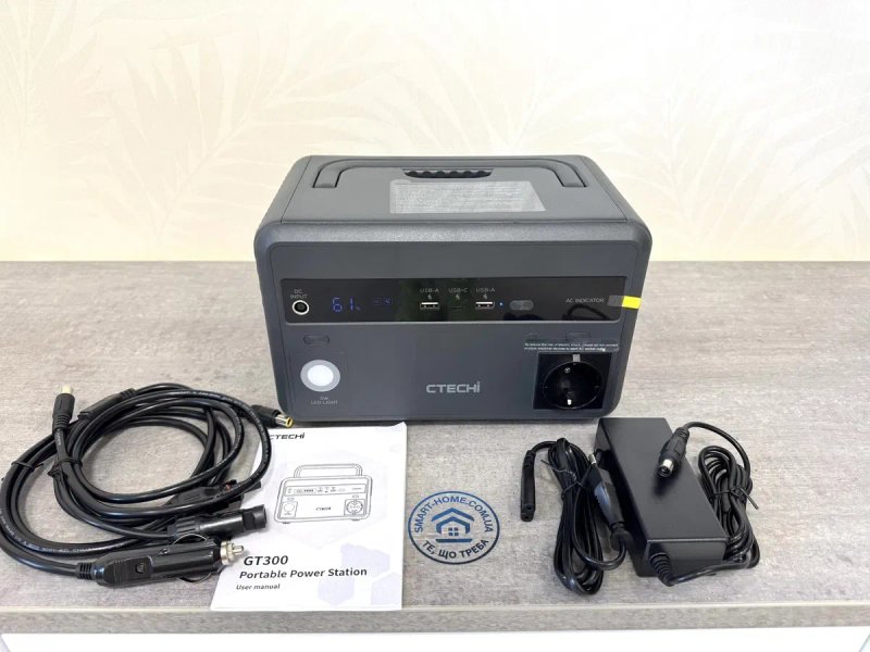 CTECHI 450Вт‼️LiFePo4 Зарядная станция с аккумулятором зарядна станція для квартиры дома ноутбука роутера світла з MPPT комплект резервного питания — фото 3