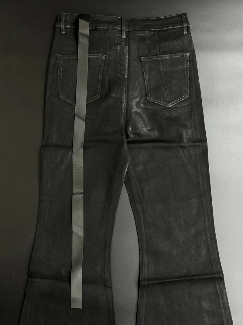 CWCHAT JEANS WAXED чорные дижнсы воскованы opium arhived flared кльош джинси восковані S M L — фото 2