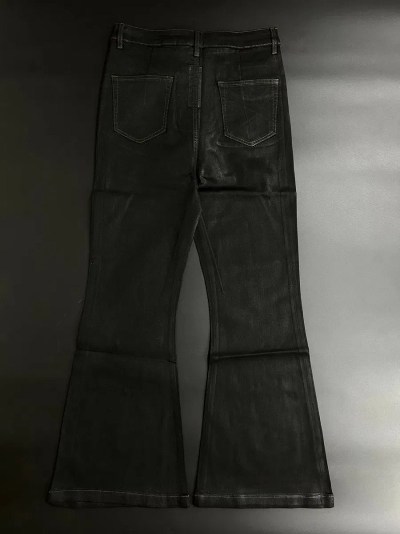 CWCHAT JEANS WAXED чорные дижнсы воскованы opium arhived flared кльош джинси восковані S M L — фото 3