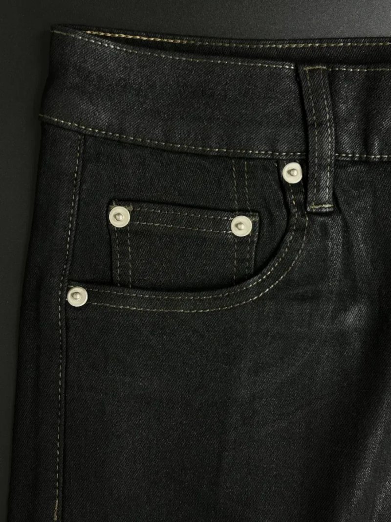 CWCHAT JEANS WAXED чорные дижнсы воскованы opium arhived flared кльош джинси восковані S M L — фото 7