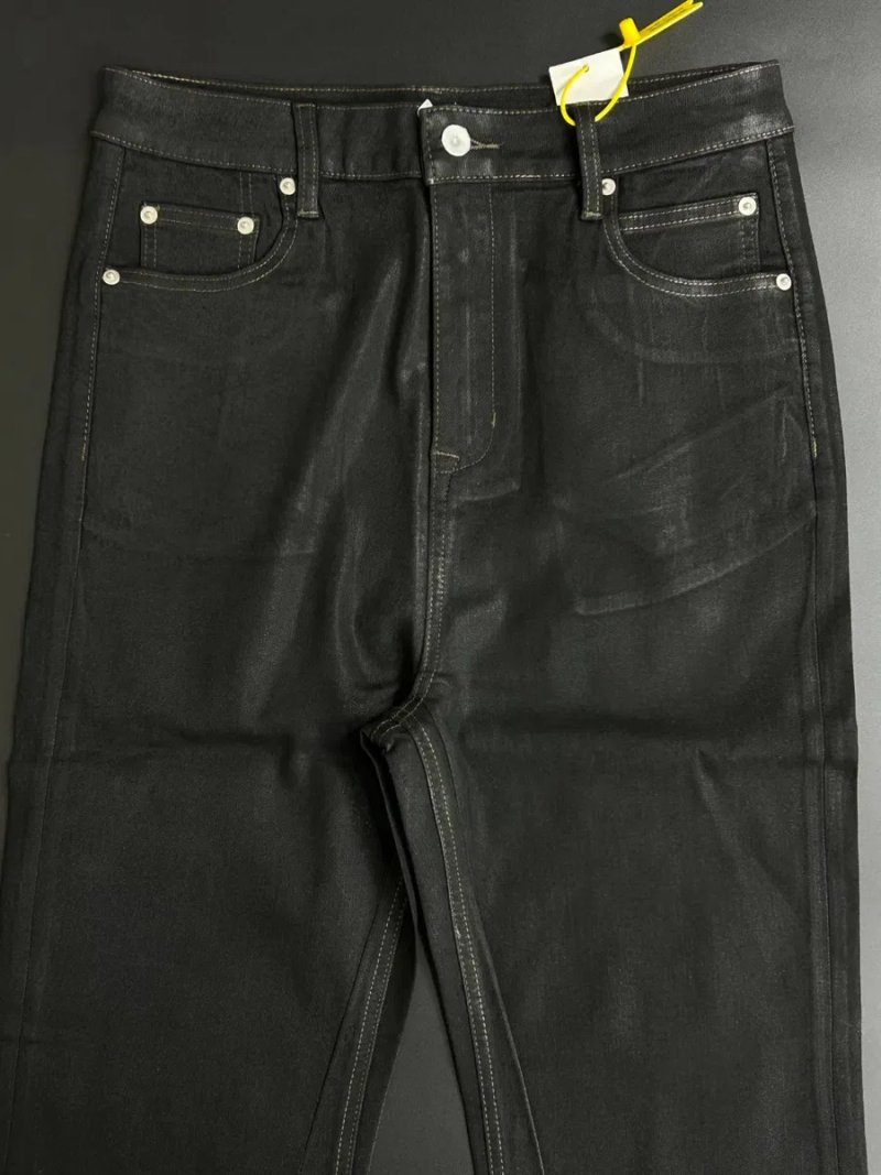 CWCHAT JEANS WAXED чорные дижнсы воскованы opium arhived flared кльош джинси восковані S M L — фото 8