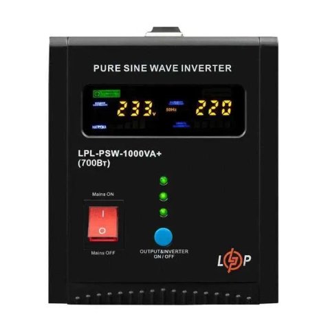 ДБЖ LP LPL-PSW-1000VA+ (700Вт) 10A/30A з правильною синусоїдою 12V - гарантія 24 міс.