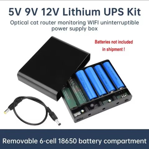 Дбж UPS 18600mah безперебійник для роутера камери 6 батарейок 18650
