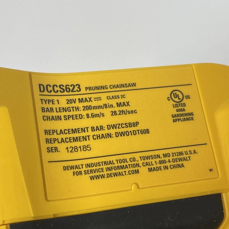 Dewalt Безщіточна Цепная Пила DCCS623B 20V XR з США — фото 5