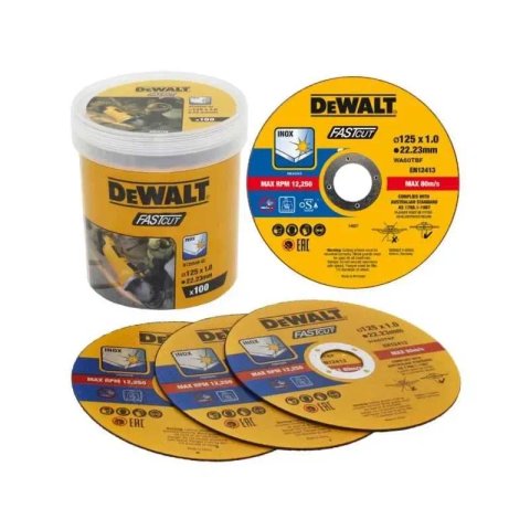 DeWALT DT20540 Набір кругів відрізних абразивних 125мм х 1мм 100 шт в коробці