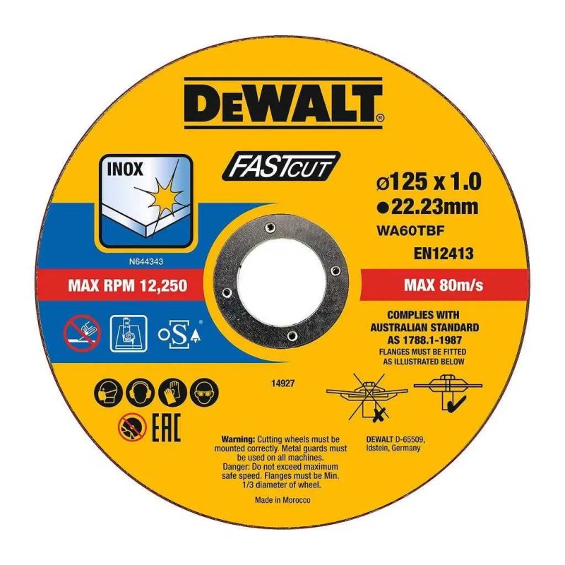 DeWALT DT20540 Набір кругів відрізних абразивних 125мм х 1мм  100 шт в коробці — фото 2