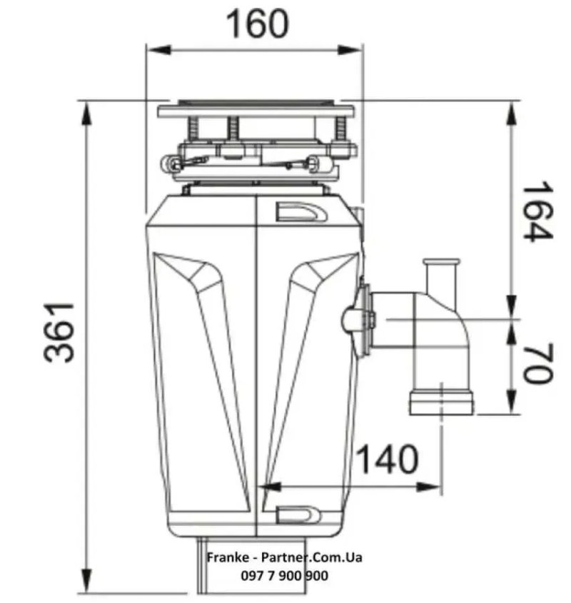 Диспоузер подрібнювач харчових відходів Franke SLIM 50 (Teka TRS 520) — фото 3