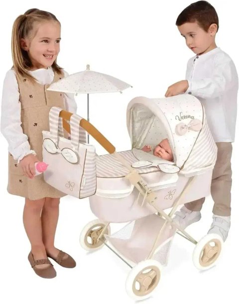 Дитяча коляска для ляльок DeCuevas 85078 Verona з сумочкою та парасолькою Коляска для кукол пупсов пупсів