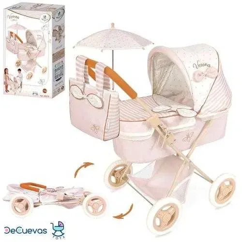 Дитяча коляска для ляльок DeCuevas 85078 Verona з сумочкою та парасолькою Коляска для кукол пупсов пупсів — фото 2