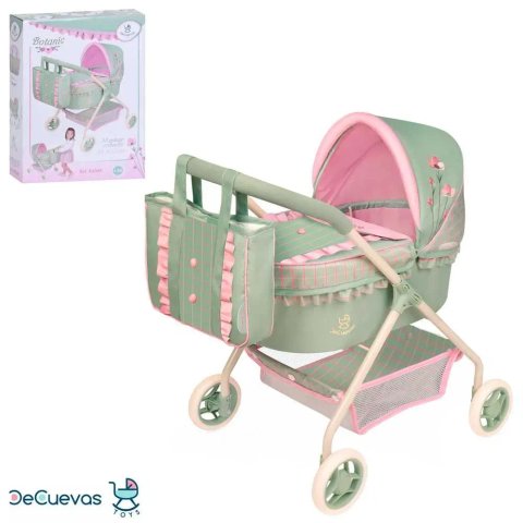 Дитяча коляска для ляльок DeCuevas 86068 Botanic з сумочкою та кошиком Детская коляска для кукол