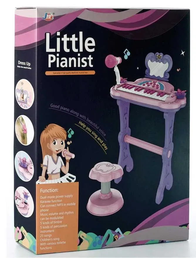 Дитячий синтезатор піаніно Little Pianist зі стільчиком і мікрофоном — фото 3