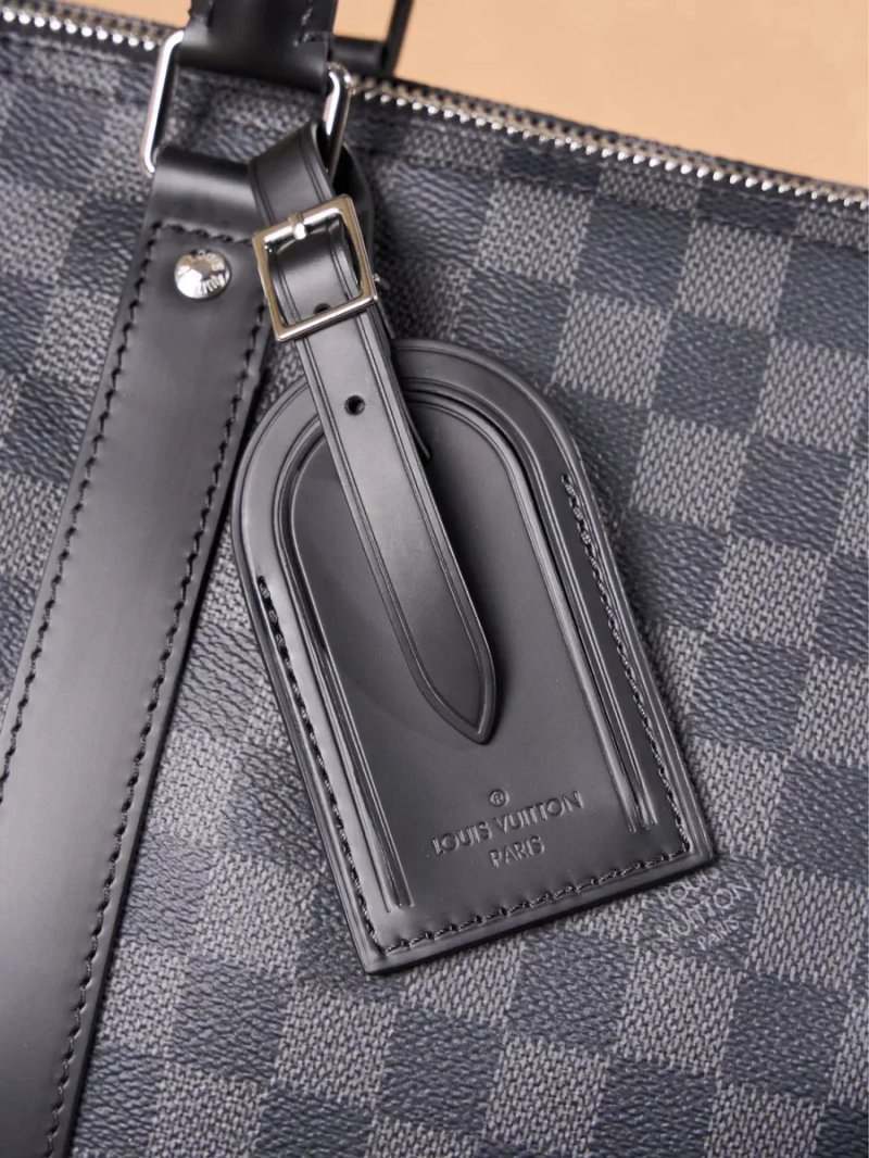 Дорожня сумка велика сіра Louis Vuitton Keepall 50 луи витон натуральна шкіра шкіряна чоловіча жіноча дорожная сумка мужская спортивная большая — фото 7
