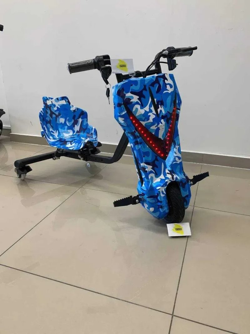 Дрифт-карт элеткроскутер Windtech Drift Cart голубой мелитари — фото 6