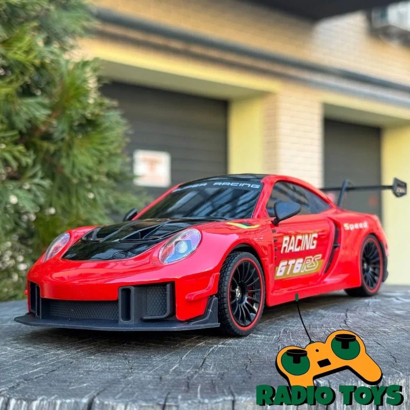 Дрифт машинка с паром на радиоуправлении Porsche 911 GT6 RS Красная — фото 6
