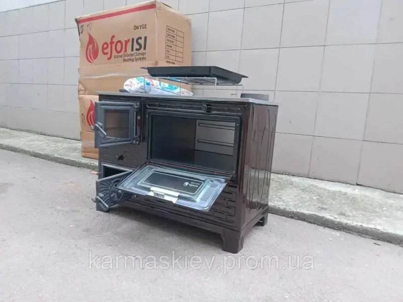 Дров'яна піч-кухня, камін з плитою та духовкою, чавунна Eforisi EFS-10R (Туречина) — фото 6
