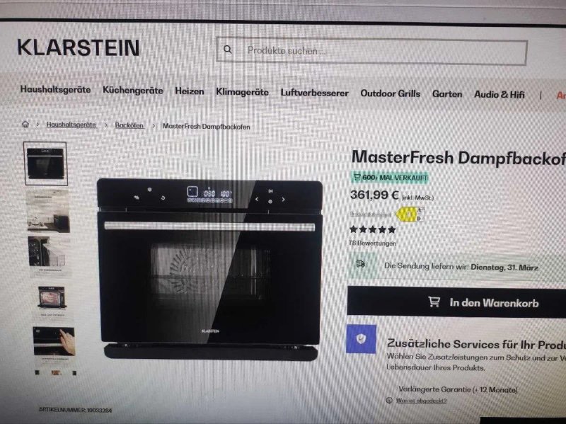 Духовка парова мульти піч пароварка Klarstein MasterFresh Steam Oven — фото 2