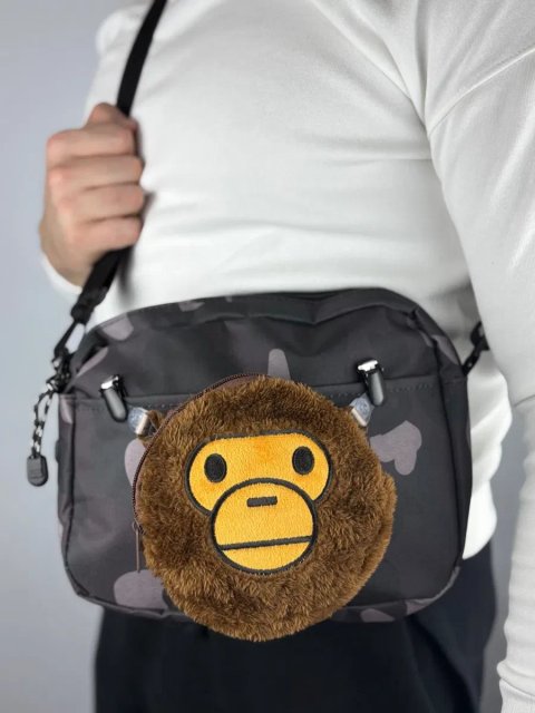 Двостороння сумка Bape Camo Shoulder Bag + гаманець Baby Milo.