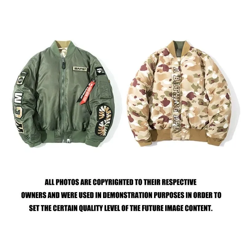 Двусторонний бомбер Bape х Alpha Industries 2 ленты M,L,XL,2XL размеры — фото 2