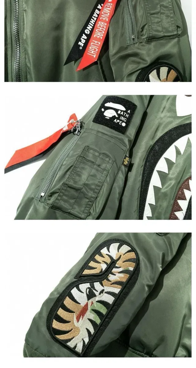 Двусторонний бомбер Bape х Alpha Industries 2 ленты M,L,XL,2XL размеры — фото 4