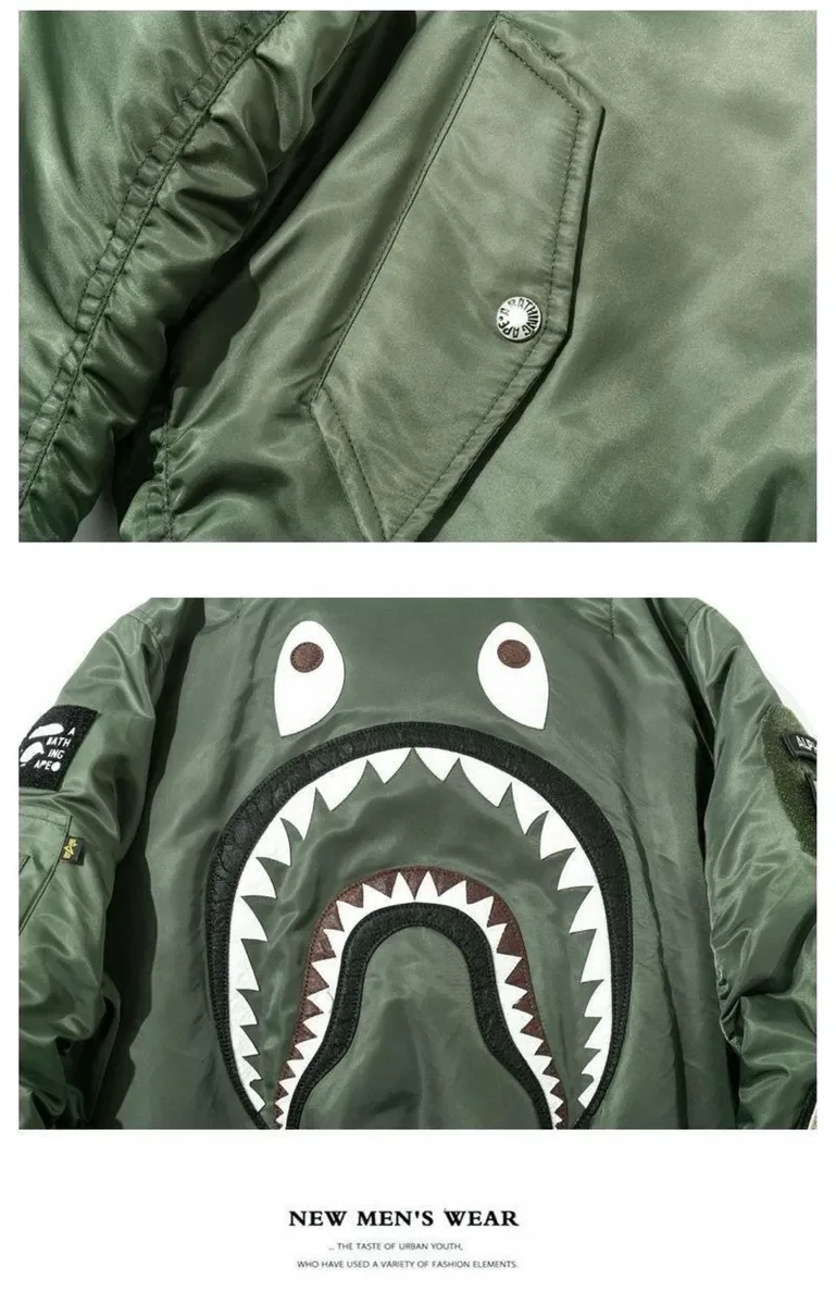 Двусторонний бомбер Bape х Alpha Industries 2 ленты M,L,XL,2XL размеры — фото 5