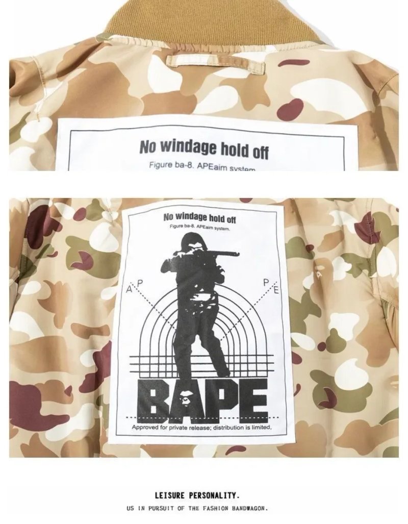 Двусторонний бомбер Bape х Alpha Industries 2 ленты M,L,XL,2XL размеры — фото 8