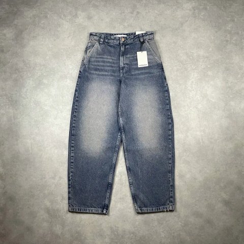 Джинси BERSHKA Skater Fit Жіночі Широкі Мішкуваті Скейтерські Сині На Осінь Нові
