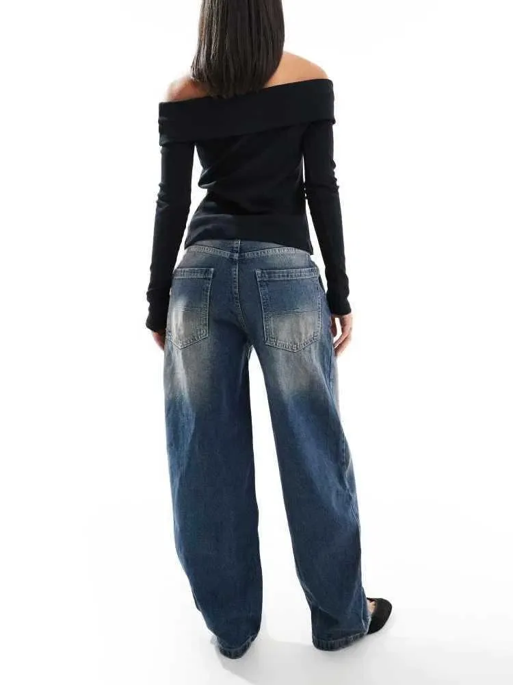 Джинси BERSHKA Skater Fit Жіночі Широкі Мішкуваті Скейтерські Сині На Осінь Нові — фото 5