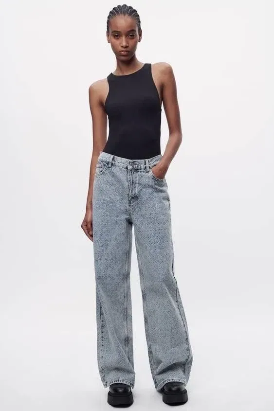 Джинси Zara світло-блакитні loose mid-waist fit  розмір 38 M — фото 4