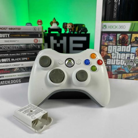 Джойстик Xbox 360 Бездротовий Білий Б/У Оригінальний геймпад іксбокс 360 White Microsoft аксесуари хбокс 360