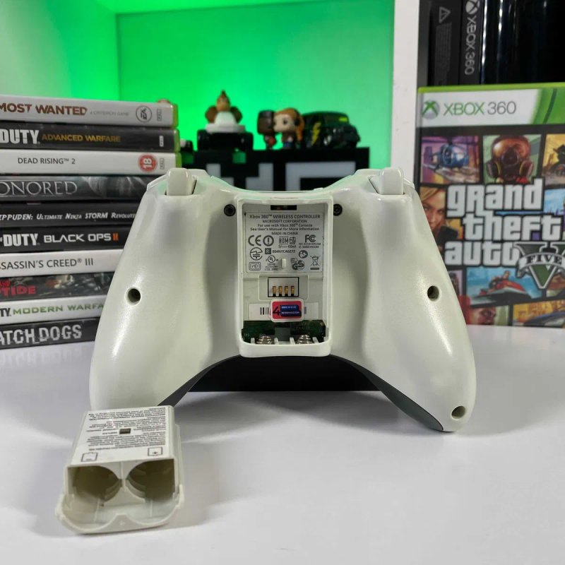 Джойстик Xbox 360 Бездротовий Білий Б/У Оригінальний геймпад іксбокс 360 White Microsoft аксесуари хбокс 360 — фото 2