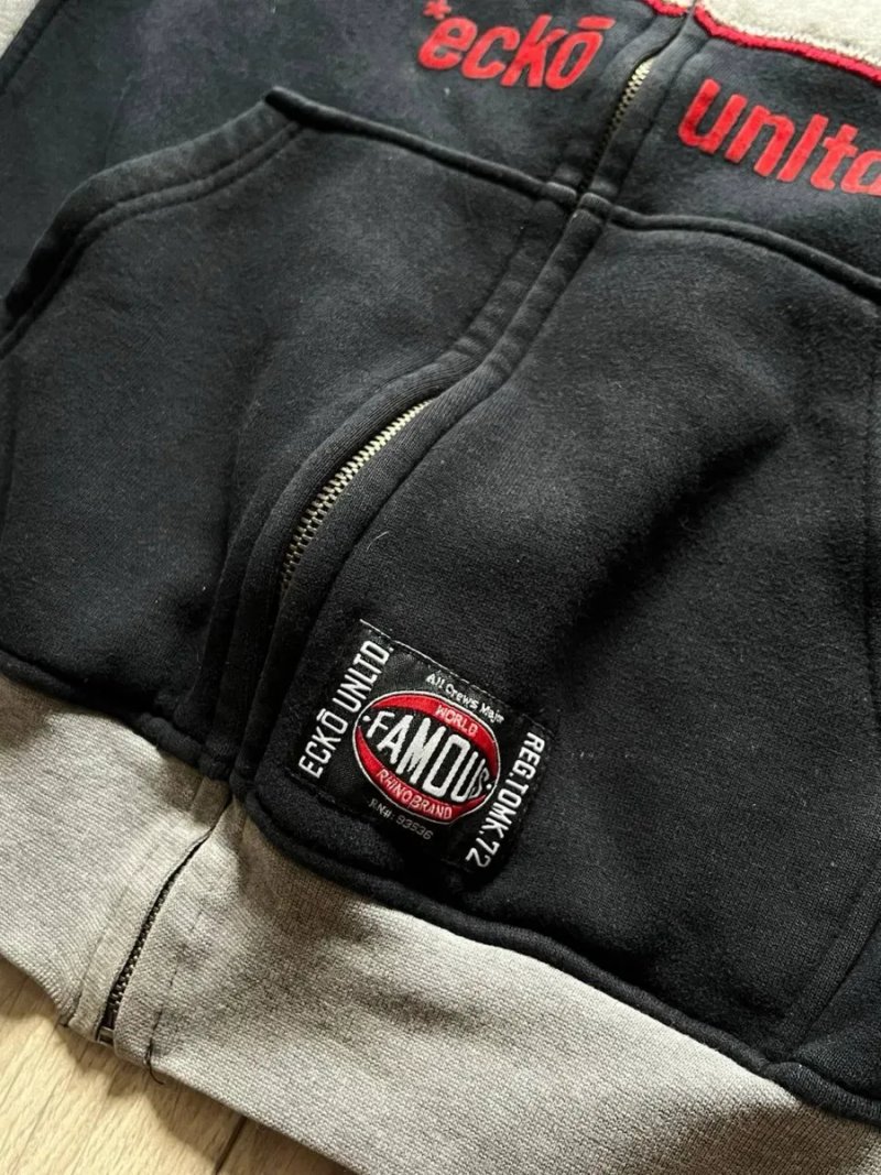 Ecko Unltd big logo rino zip hoodie vintage rare skate hiphop style — фото 3