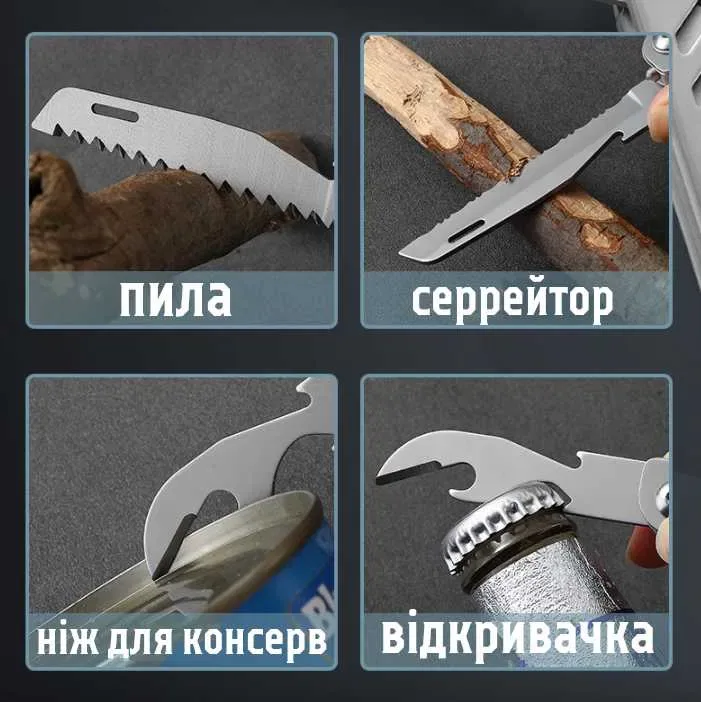 ••• EDC Ніж Складний Кишеньковий Мультитул Серейтор Пила Ножиці Скловибивач | EDC Нож Складной Карманный Мультитул Серрейтор Ножницы Пила Folding — фото 8