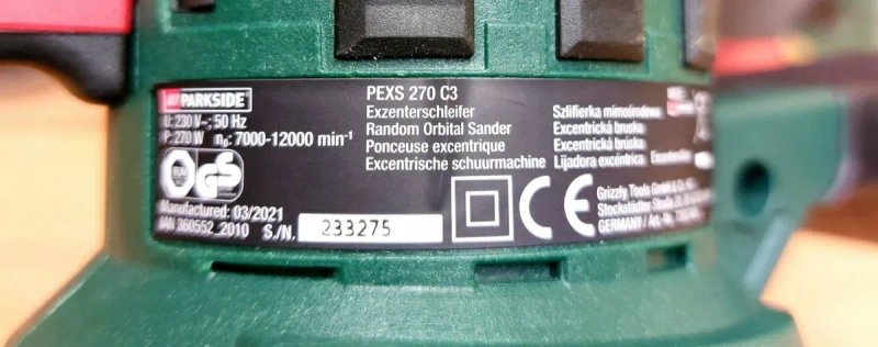 Ексцентрикова вибро шлифмашинка сГермании Parkside PEXS 270/орбітальна — фото 7