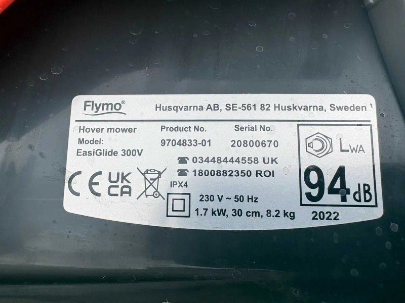 Електрична газонокосарка на повітряній подушці Flymo Easi Glide 300V, 1700 Ват, ширина косіння 30 см,Husqvarna — фото 8