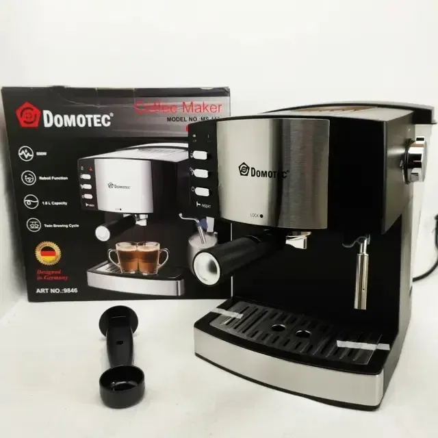 Електрична кавоварка Domotec MS-113, еспресо-машина 850 Вт, 15 бар, 1,6 л кофе машина — фото 2