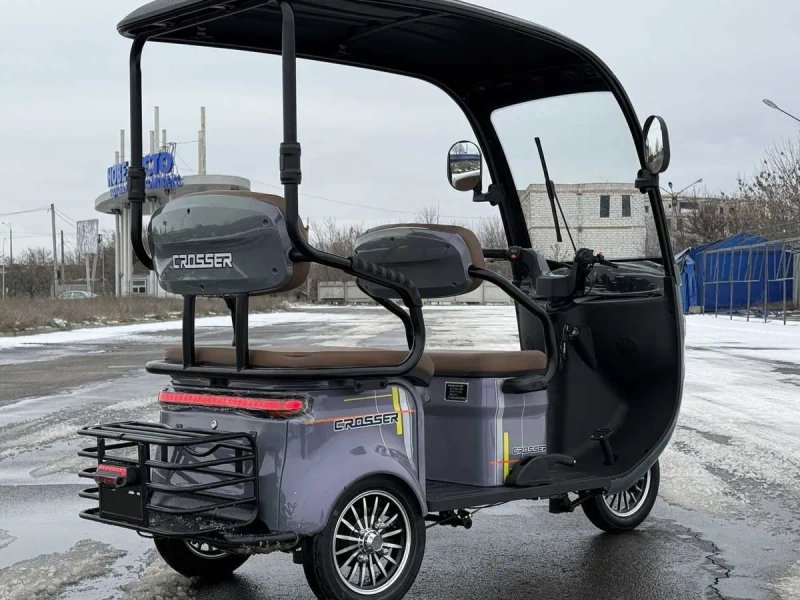 Електричний трицикл з дахом Crosser TR-7 МАХ 1000W-72V-24Ah графен 2026 Електротрайк — фото 3